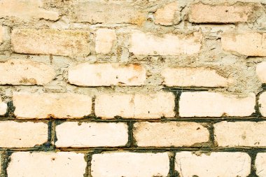 Doku, tuğla, duvar, arka plan olarak kullanılabilir. Çizik ve çatlaklarla tuğla dokusu
