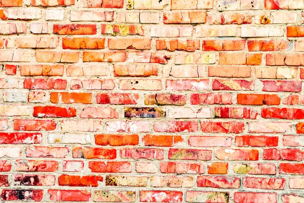 Textura Cihla Stěna Použít Jako Pozadí Cihlová Textura Škrábanci Prasklinami — Stock fotografie