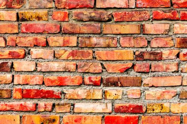 Doku, tuğla, duvar, arka plan olarak kullanılabilir. Çizik ve çatlaklarla tuğla dokusu