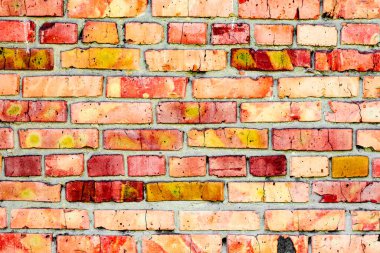 Doku, tuğla, duvar, arka plan olarak kullanılabilir. Çizik ve çatlaklarla tuğla dokusu