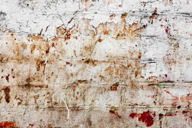 Doku, duvar, beton, arka plan olarak kullanılabilir. Çizik ve çatlaklarla dolu bir duvar parçası.