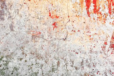 Doku, duvar, beton, arka plan olarak kullanılabilir. Çizik ve çatlaklarla dolu bir duvar parçası.