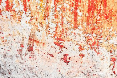 Doku, duvar, beton, arka plan olarak kullanılabilir. Çizik ve çatlaklarla dolu bir duvar parçası.