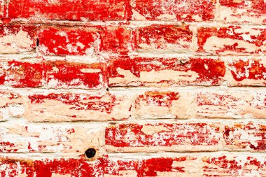 Doku, tuğla, duvar, arka plan olarak kullanılabilir. Çizik ve çatlaklarla tuğla dokusu