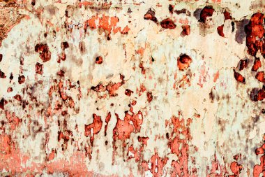 Doku, duvar, beton, arka plan olarak kullanılabilir. Çizik ve çatlaklarla dolu bir duvar parçası.