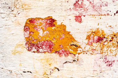 Doku, duvar, beton, arka plan olarak kullanılabilir. Çizik ve çatlaklarla dolu bir duvar parçası.