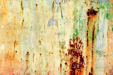 Çatlakları ve çizikleri olan metal bir duvarın dokusu arka plan olarak kullanılabilir.