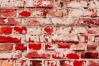 Doku, tuğla, duvar, arka plan olarak kullanılabilir. Çizik ve çatlaklarla tuğla dokusu