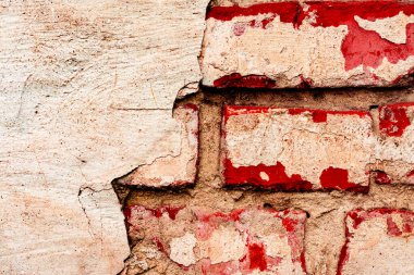 Doku, tuğla, duvar, arka plan olarak kullanılabilir. Çizik ve çatlaklarla tuğla dokusu