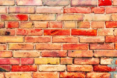Doku, tuğla, duvar, arka plan olarak kullanılabilir. Çizik ve çatlaklarla tuğla dokusu