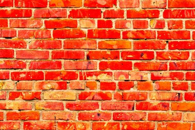 Doku, tuğla, duvar, arka plan olarak kullanılabilir. Çizik ve çatlaklarla tuğla dokusu