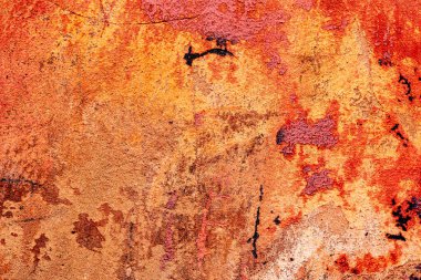 Doku, duvar, beton, arka plan olarak kullanılabilir. Çizik ve çatlaklarla dolu bir duvar parçası.