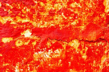 Doku, duvar, beton, arka plan olarak kullanılabilir. Çizik ve çatlaklarla dolu bir duvar parçası.