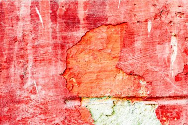 Doku, duvar, beton, arka plan olarak kullanılabilir. Çizik ve çatlaklarla dolu bir duvar parçası.