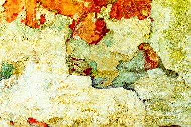 Doku, duvar, beton, arka plan olarak kullanılabilir. Çizik ve çatlaklarla dolu bir duvar parçası.