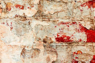 Doku, tuğla, duvar, arka plan olarak kullanılabilir. Çizik ve çatlaklarla tuğla dokusu