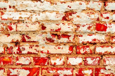 Doku, tuğla, duvar, arka plan olarak kullanılabilir. Çizik ve çatlaklarla tuğla dokusu