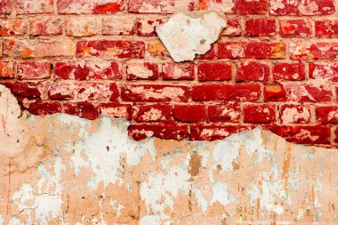 Doku, tuğla, duvar, arka plan olarak kullanılabilir. Çizik ve çatlaklarla tuğla dokusu