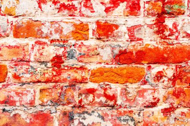 Doku, tuğla, duvar, arka plan olarak kullanılabilir. Çizik ve çatlaklarla tuğla dokusu