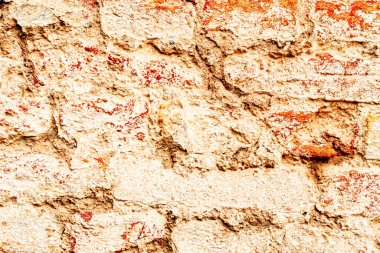 Doku, tuğla, duvar, arka plan olarak kullanılabilir. Çizik ve çatlaklarla tuğla dokusu