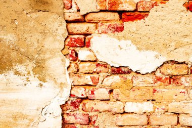 Doku, tuğla, duvar, arka plan olarak kullanılabilir. Çizik ve çatlaklarla tuğla dokusu