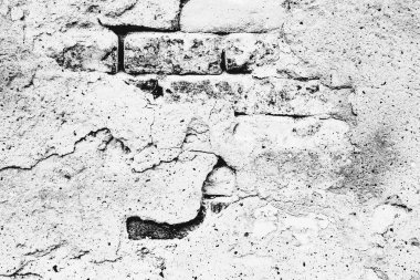 Doku, tuğla, duvar, arka plan olarak kullanılabilir. Çizik ve çatlaklarla tuğla dokusu