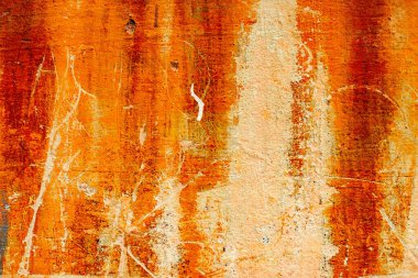 Doku, duvar, beton, arka plan olarak kullanılabilir. Çizik ve çatlaklarla dolu bir duvar parçası.