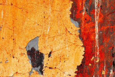 Doku, duvar, beton, arka plan olarak kullanılabilir. Çizik ve çatlaklarla dolu bir duvar parçası.