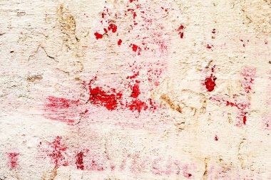 Doku, duvar, beton, arka plan olarak kullanılabilir. Çizik ve çatlaklarla dolu bir duvar parçası.