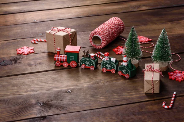 Los Elementos Navideños Decoración Para Adornar Árbol Año Nuevo Preparación —  Fotos de Stock