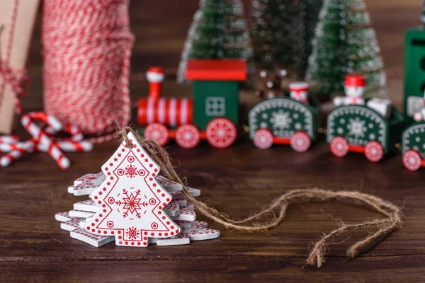 Різдвяні Елементи Декорацій Прикрашення Новорічного Дерева Підготовки Свята Новорічні Іграшки — стокове фото