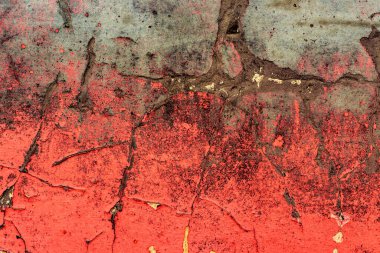 Doku, duvar, beton, arka plan olarak kullanılabilir. Çizik ve çatlaklarla dolu bir duvar parçası.