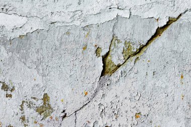 Doku, duvar, beton, arka plan olarak kullanılabilir. Çizik ve çatlaklarla dolu bir duvar parçası.