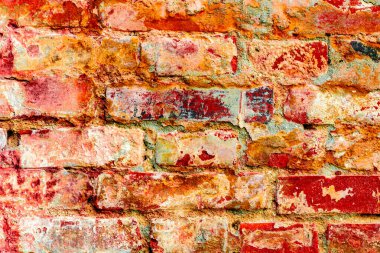 Doku, tuğla, duvar, arka plan olarak kullanılabilir. Çizik ve çatlaklarla tuğla dokusu