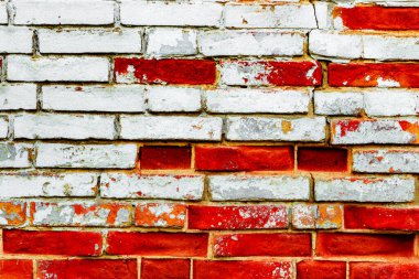 Doku, tuğla, duvar, arka plan olarak kullanılabilir. Çizik ve çatlaklarla tuğla dokusu