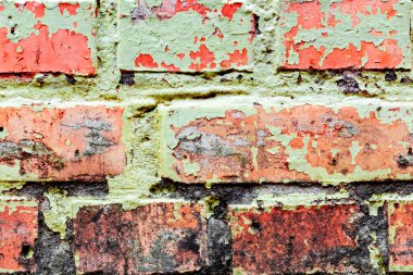 Doku, tuğla, duvar, arka plan olarak kullanılabilir. Çizik ve çatlaklarla tuğla dokusu