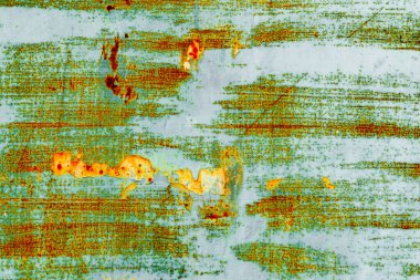 Çatlakları ve çizikleri olan metal bir duvarın dokusu arka plan olarak kullanılabilir.