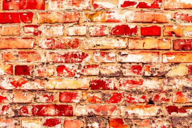 Doku, tuğla, duvar, arka plan olarak kullanılabilir. Çizik ve çatlaklarla tuğla dokusu