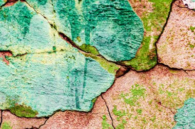 Doku, duvar, beton, arka plan olarak kullanılabilir. Çizik ve çatlaklarla dolu bir duvar parçası.