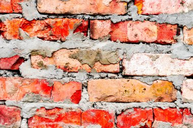 Doku, tuğla, duvar, arka plan olarak kullanılabilir. Çizik ve çatlaklarla tuğla dokusu