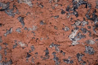 Doku, duvar, beton, arka plan olarak kullanılabilir. Çizik ve çatlaklarla dolu bir duvar parçası.