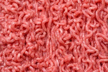 Raw ground beef for a burger or as an ingredient in a meat dish. Raw ground beef as a food background for your design