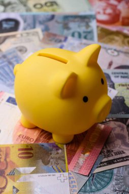 Paper money, banknotes of different countries in several denominations as a business background. Paper money and cash as a financial background for your design.