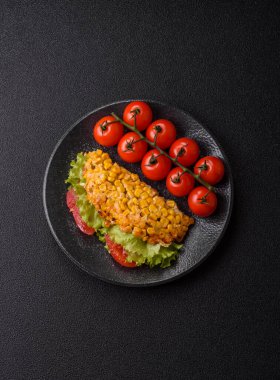 Meksika mısırlı tortilla taco, ton balığı, tavuk ya da sığır eti. Tasarımınız için yemek arkaplanı olarak mısır tacoları