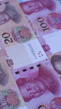 Nakit, kağıt yuan banknotları, ticari işlemler, finansal geçmiş. Yuan banknotları