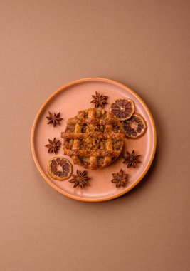 Elma ya da balkabağı turtası ya da turta Amerika 'nın sonbahar tatlısıdır. Tasarımınız için elmalı turta yemek arka planı olarak