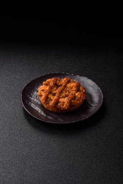 Elma ya da balkabağı turtası ya da turta Amerika 'nın sonbahar tatlısıdır. Tasarımınız için elmalı turta yemek arka planı olarak