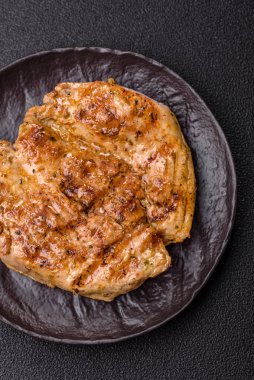 Yemek, ızgara biftek, öğle yemeği için kızarmış et. Tasarımın için ızgara domuz bifteği.