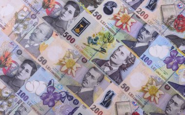 Para, Romanya para birimi, Romanya leu banknotları çeşitli mezhepler. Romanya ve Romanya 'nın parası tasarımın için mali bir zemin teşkil ediyor.