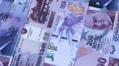 Para geçmişi, döviz kuru, farklı ülkelerden gelen kağıt banknotlar. Para nakit para birimi